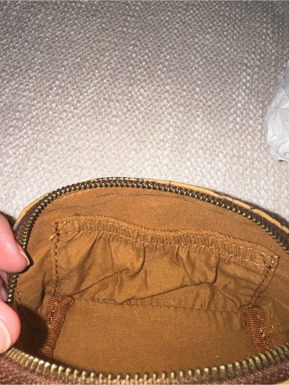 Patricia Nash Map Print Leather Coin/Cosmetic Zipper Pouch NWOT